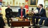 US President Donald Trump and Ukraine’s President Volodymyr Zelensky listen to Vice President JD Vance at White House. 